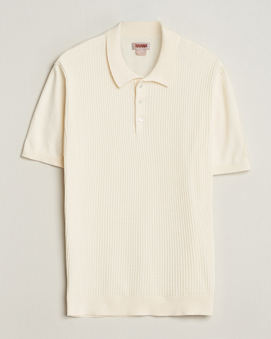 Herren | Kurzarm-Poloshirts | Baracuta | Waffle Knitted Polo Ivory