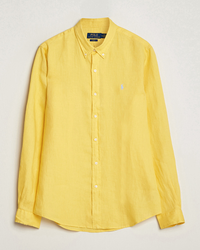 Herren | The Linen Lifestyle | Polo Ralph Lauren | Slim Fit Linen Button Down Shirt Sunfish Yellow