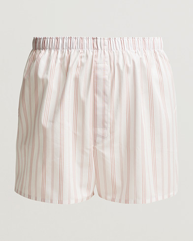 Herren | Unterhosen | Sunspel | Woven Cotton Boxers Pale Pink Stripe