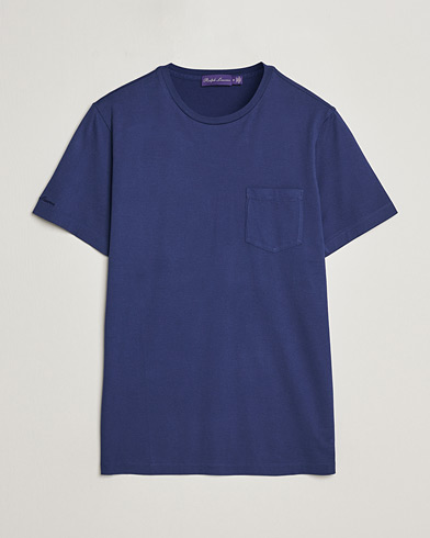 Herren | Ralph Lauren Purple Label | Ralph Lauren Purple Label | Garment Dyed Cotton T-Shirt Spring Navy