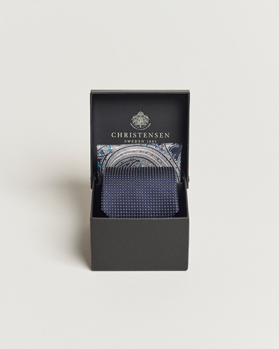 Herren | Cocktail | Amanda Christensen | Box Set Silk Twill 8cm Tie With Pocket Square Navy