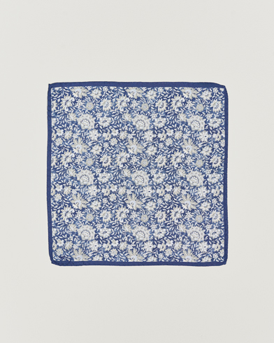 Herren | Amanda Christensen | Amanda Christensen | Silk Oxford Printed Flower Pocket Square Navy