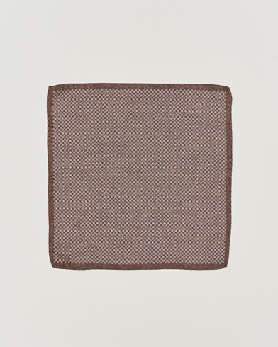 Herren | Einstecktücher | Amanda Christensen | Silk Oxford Printed Flower Pocket Square Dark Brown