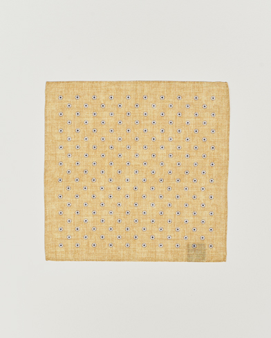 Herren | Einstecktücher | Amanda Christensen | Linen Printed Flower Pocket Square Yellow