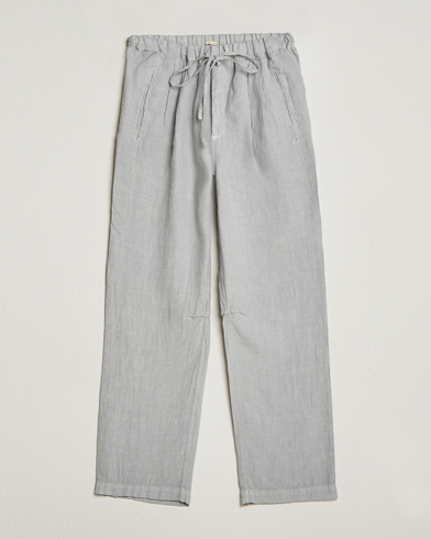 Herren | The Linen Lifestyle | Massimo Alba | Keywest Linen Drawstring Pants Light Grey