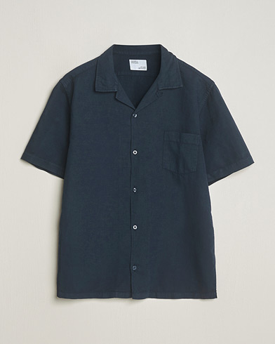 Herren |  | Colorful Standard | Cotton/Linen Short Sleeve Shirt Navy Blue