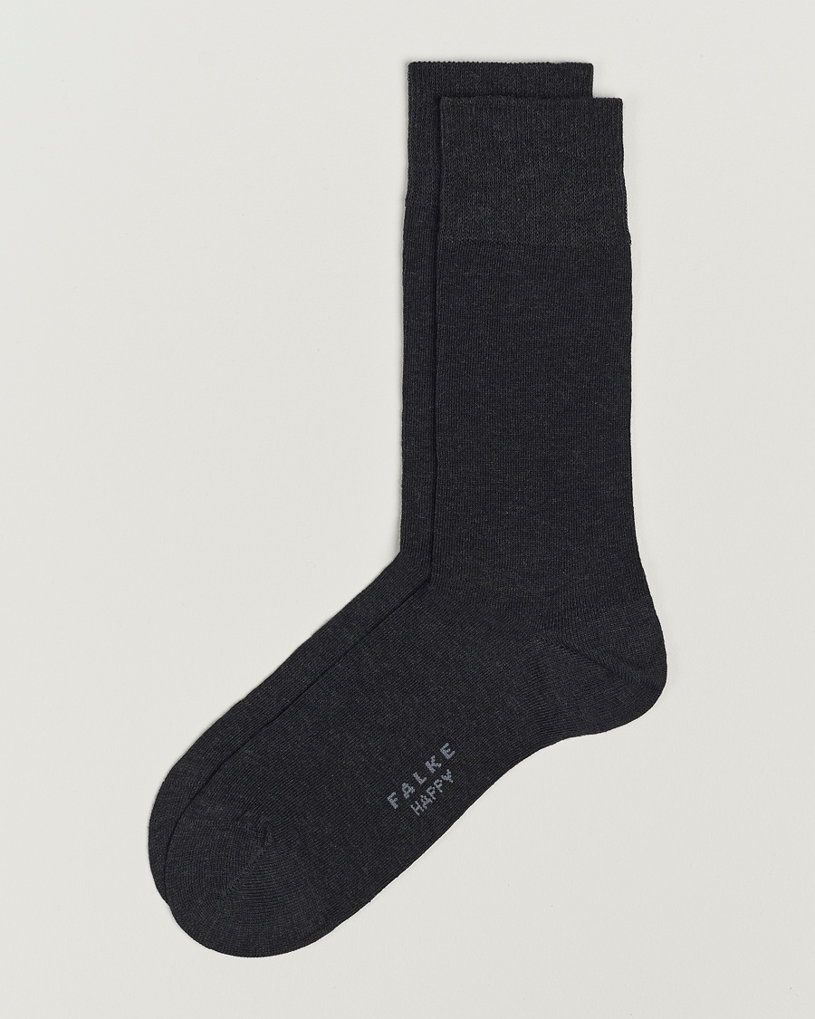 Falke Happy 2-Pack Cotton Socks Anthracite Melange – Grau