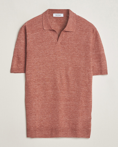 Herren |  | Gran Sasso | Knitted Linen Polo Rust Melange