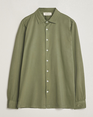 Herren |  | Gran Sasso | Washed Cotton Jersey Shirt Green