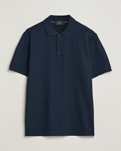 Herren | Kurzarm-Poloshirts | Brioni | Cotton Piquet Polo Navy