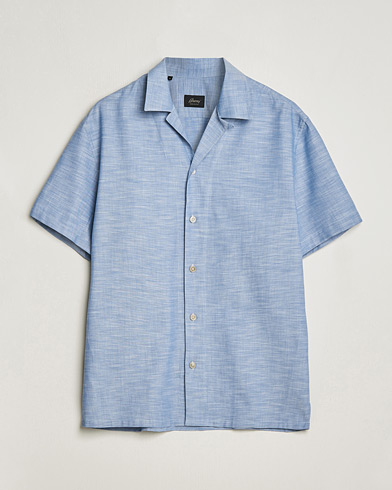 Herren | Luxury Brands | Brioni | Cotton Cuban Shirt Light Blue