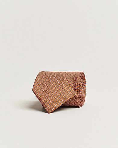 Herren | Krawatten | Brioni | Printed Silk Tie Orange