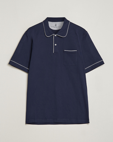 Herren | Poloshirt | Brunello Cucinelli | Short Sleeve Resort Polo Navy
