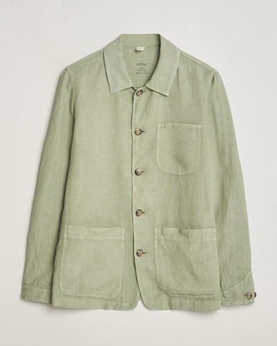 Herren | Frühlingsjacken | Altea | Linen Shirt Jacket Olive