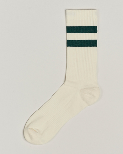 Herren | Kleidung | Sweyd | Two Stripe Cotton Socks White/Green