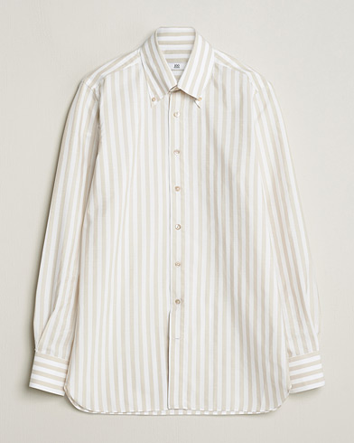 Herren | Hemden | 100Hands | Striped Cotton Shirt Brown/White