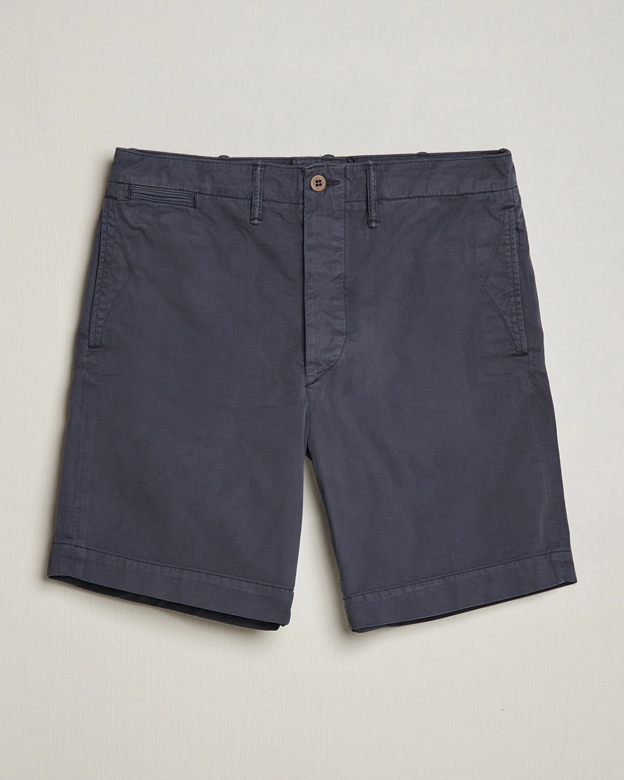 RRL Officers Flat Shorts Navy – Blau