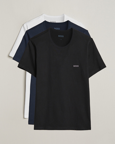 Herren | Multipack | BOSS BLACK | 3-Pack Crew Neck T-Shirt Black/White/Blue