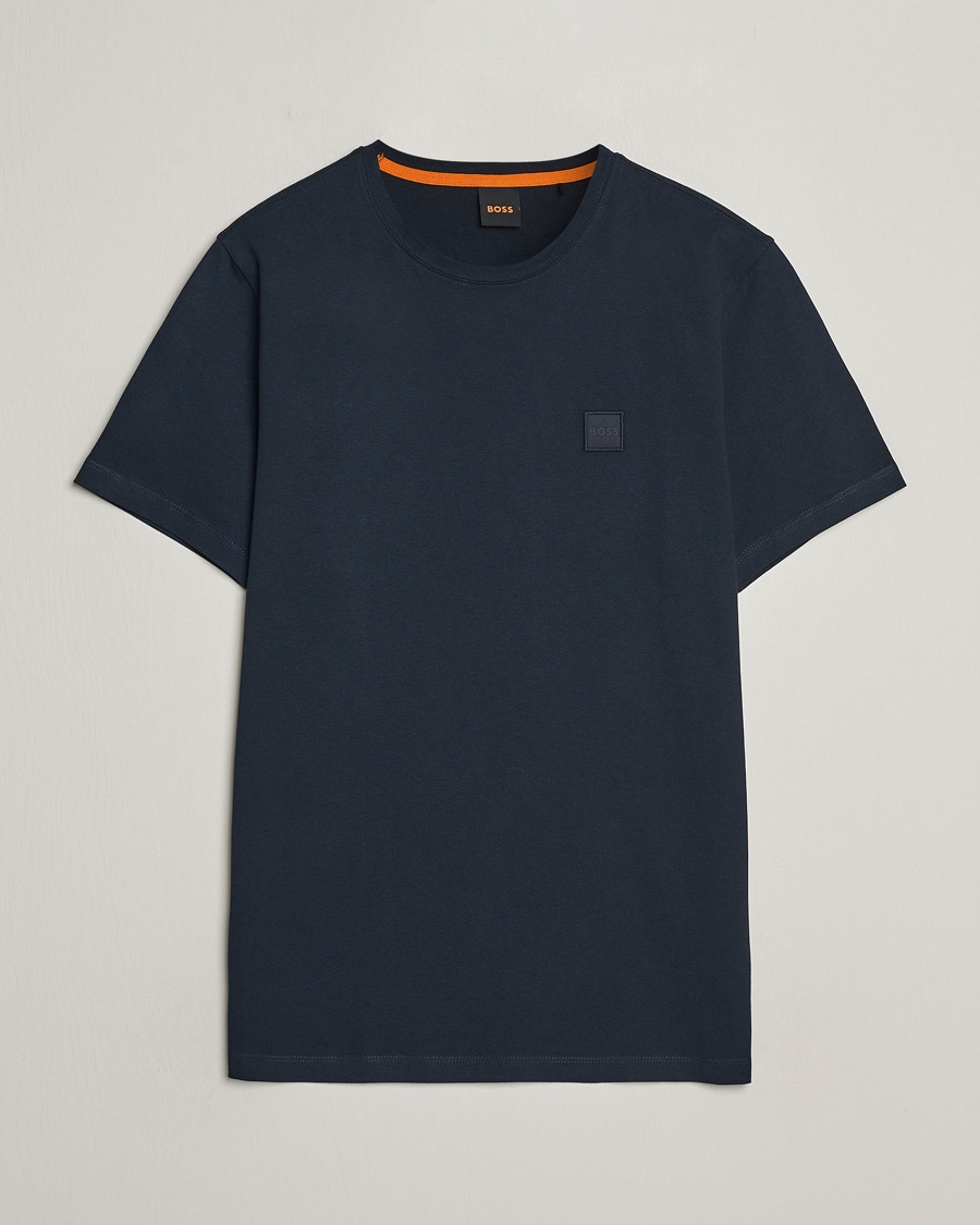 BOSS ORANGE Tales Logo Crew Neck T-Shirt Dark Blue – Blau