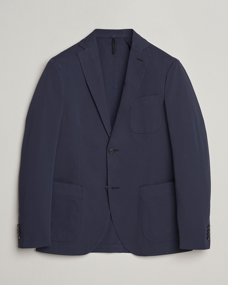 Incotex Unconstructed Comfort Cotton Blazer Navy – Blau