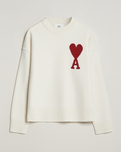 Herren | Pullover | AMI | Big Heart Wool Sweater Off White