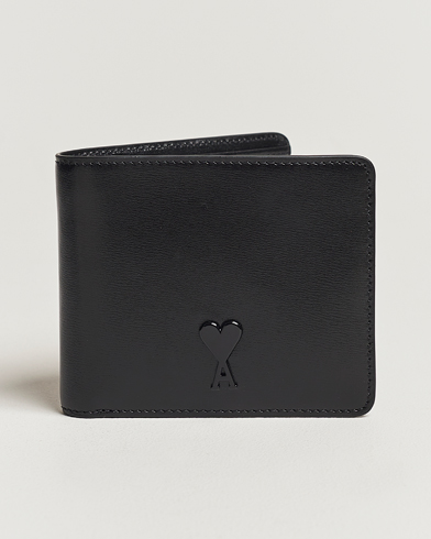 Herren | Normale Geldbörsen | AMI | Tonal Heart Logo Leather Wallet Black
