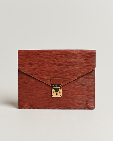 Herren | Pre-Owned & Vintage Bags | Louis Vuitton Pre-Owned | Senateur Epi Leather Document Case Brown