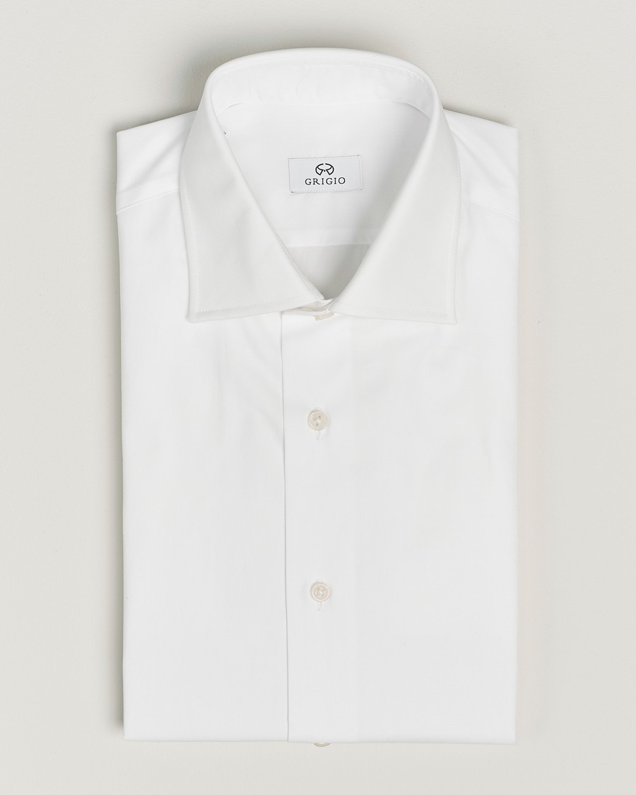 Grigio Cotton Twill Dress Shirt White – Weiß