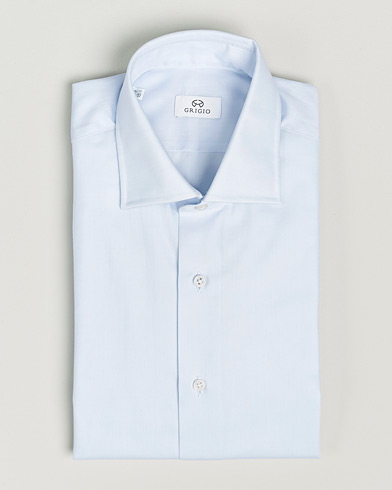 Herren | Formelle Hemden | Grigio | Cotton Twill Dress Shirt Light Blue