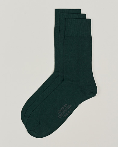 Herren |  | Amanda Christensen | 3-Pack True Cotton Socks Bottle Green