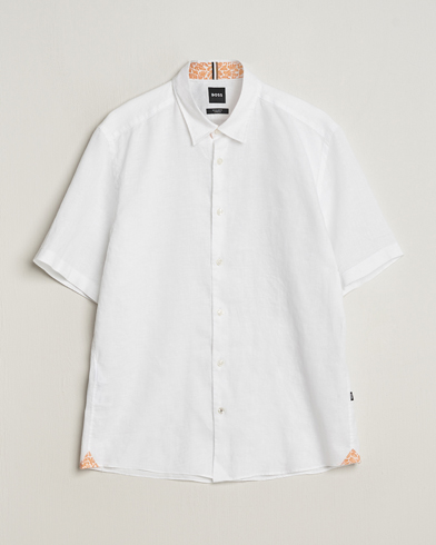 Herren | BOSS BLACK | BOSS BLACK | Liam Short Sleeve Linen Shirt White