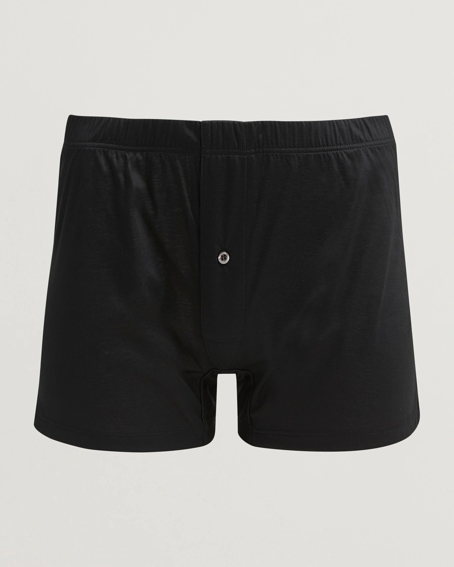 Zimmerli of Switzerland Sea island Cotton Boxer Shorts Black – Schwarz