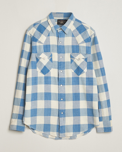 Herren | RRL | RRL | Buffalo Flannel Western Shirt Indigo/Cream