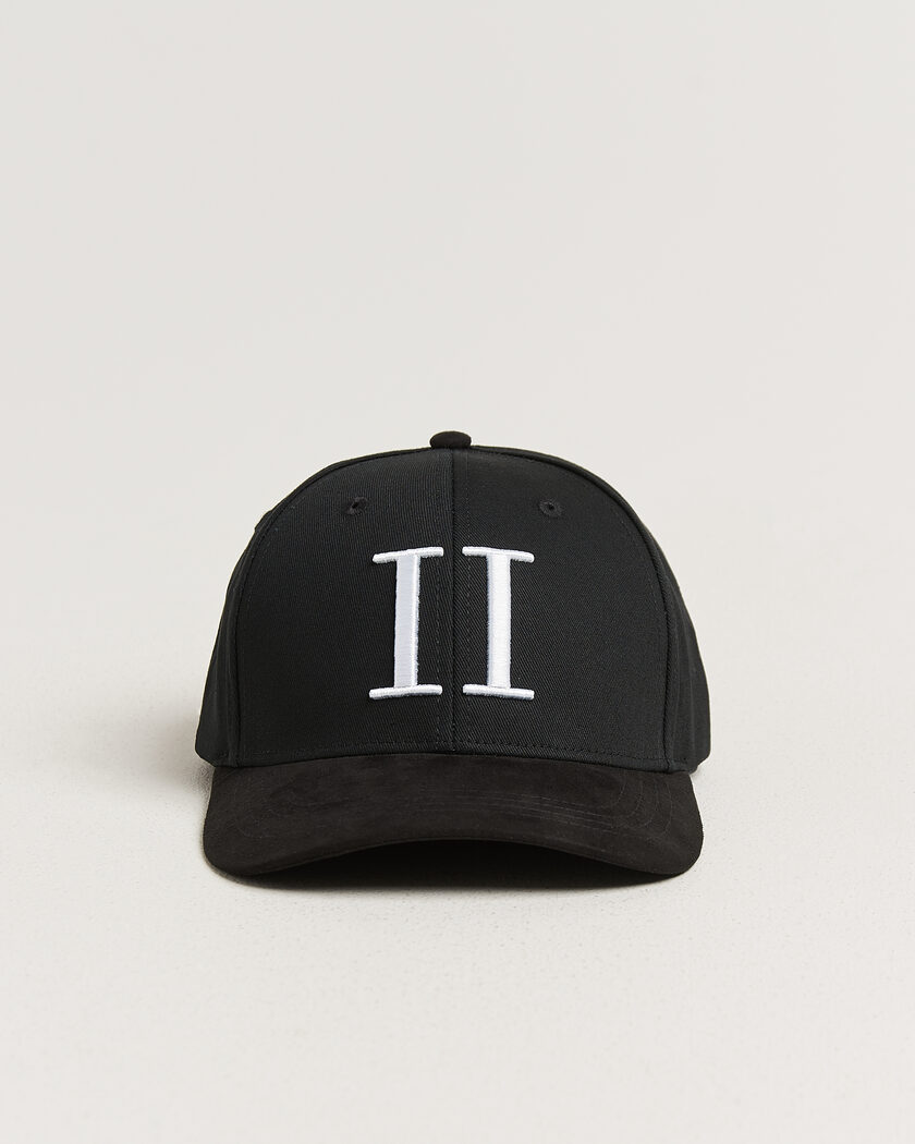 LES DEUX Baseball Cap Suede II Black/White – Schwarz