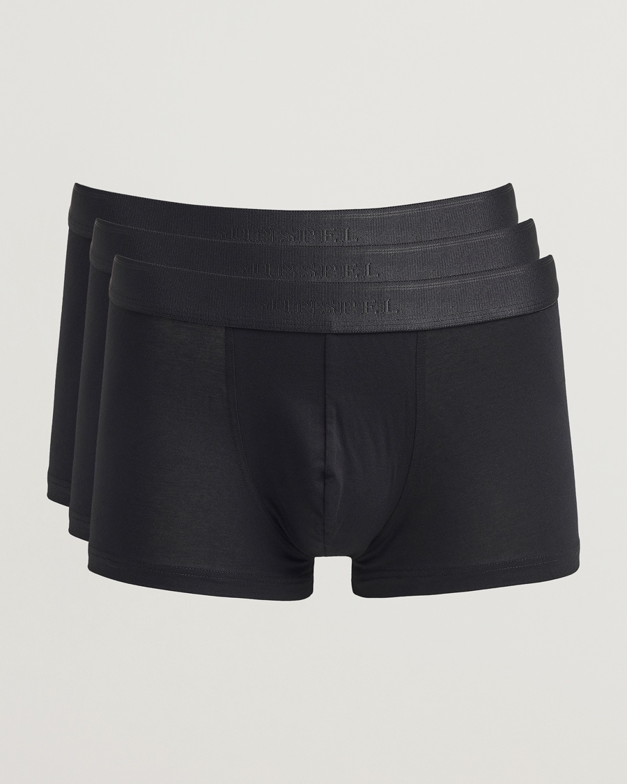 Sunspel 3-Pack Cotton Stretch Trunk Black – Schwarz