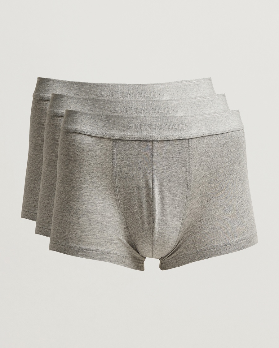 Sunspel 3-Pack Cotton Stretch Trunk Grey – Grau