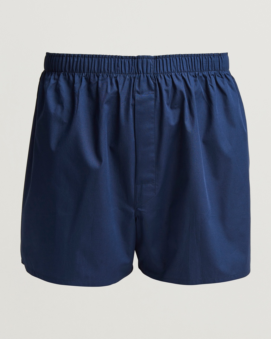 Sunspel Classic Woven Cotton Boxer Shorts Navy – Blau