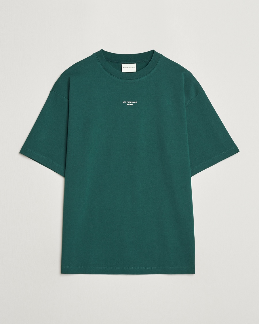 Drôle de Monsieur Classic Slogan T-Shirt Dark Green – Grün