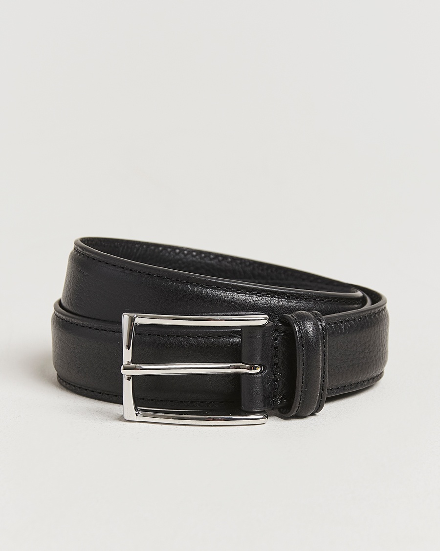 Anderson's Structure Leather Suit Belt 3 cm Black – Schwarz