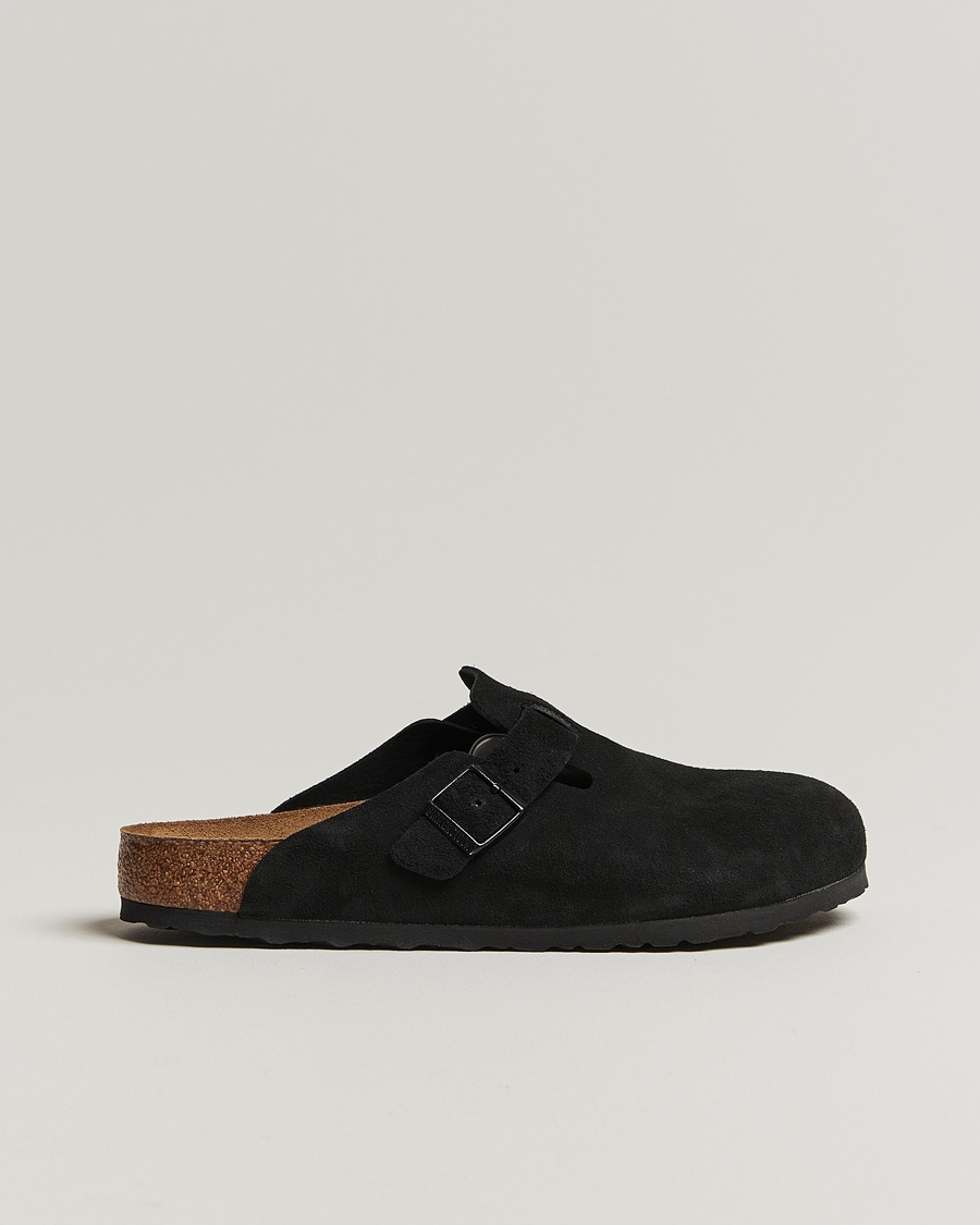 BIRKENSTOCK Boston Soft Footbed Black Suede – Schwarz