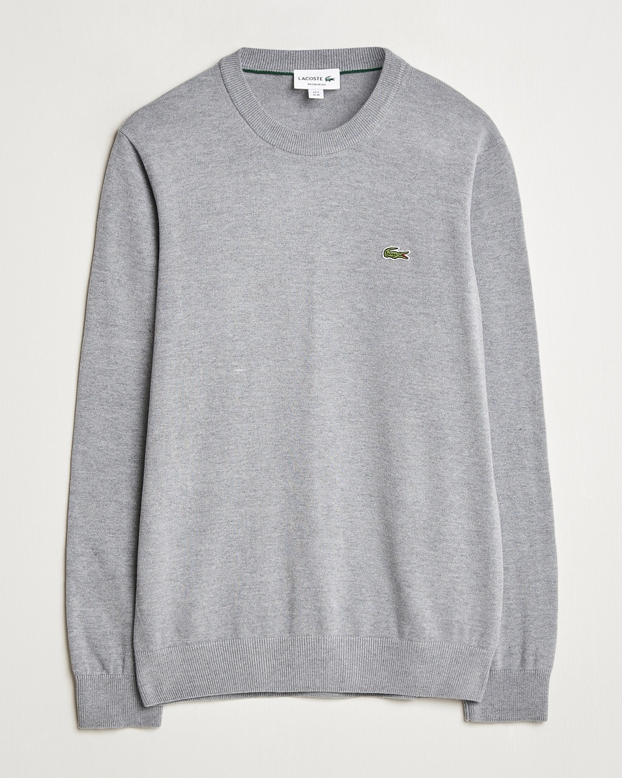 Lacoste Cotton Knitted Sweater Silver Chine – Grau