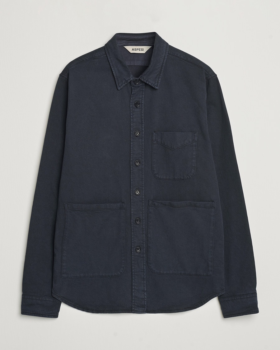 Aspesi Cotton Utility Shirt Navy – Blau