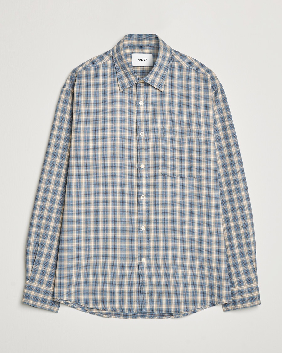 NN07 Deon Flannel Checked Shirt Blue – Mehrfarbig