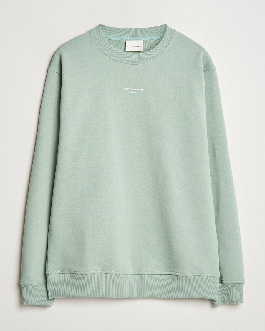 Drôle de Monsieur Classic Slogan Sweatshirt Water Green – Grün