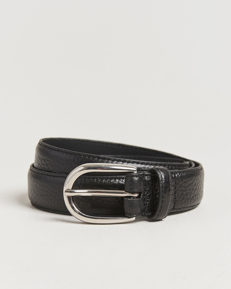 Loake Shoemakers Harry Grained Leather Belt Black – Schwarz