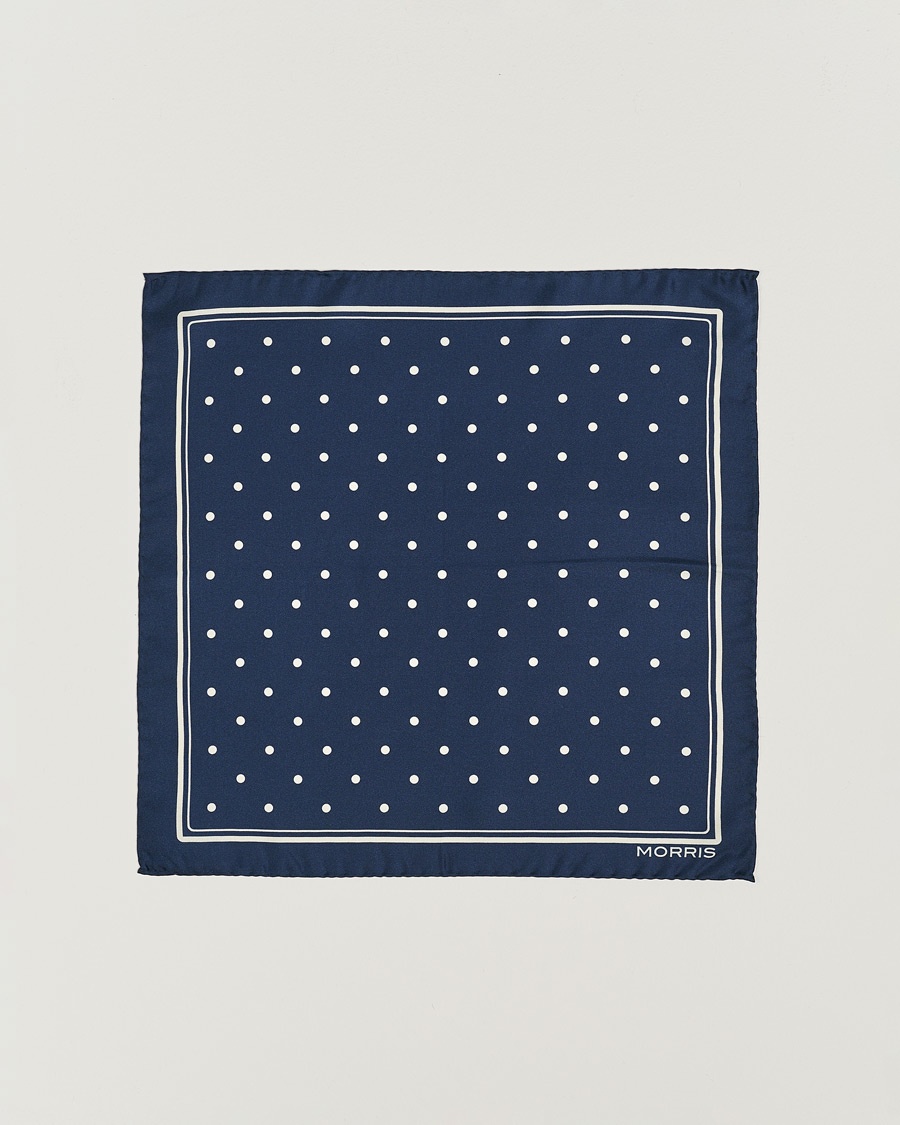 Morris Dot Pocket Square Navy – Blau
