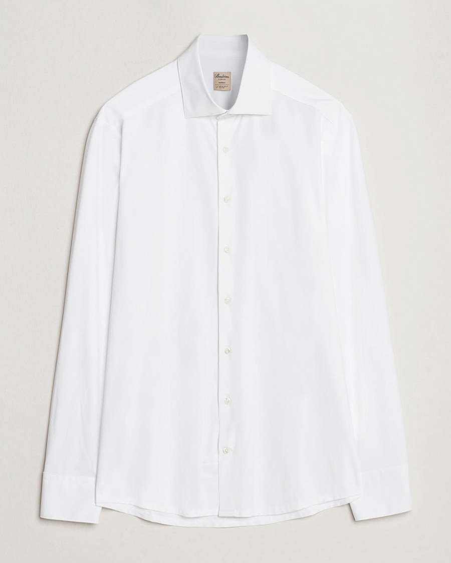 Stenströms Slimline Stretch Jersey Shirt White – Weiß