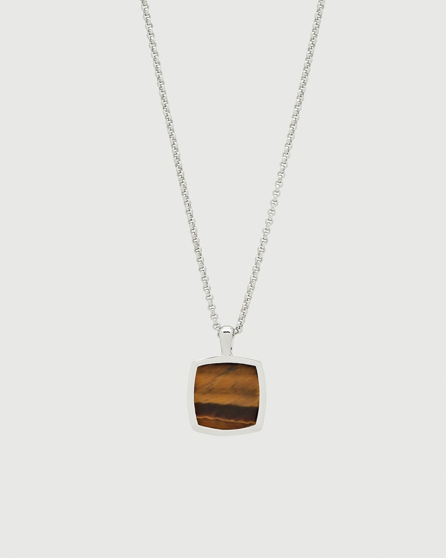 Tom Wood Cushion Pendant Tiger Eye Silver – Silber