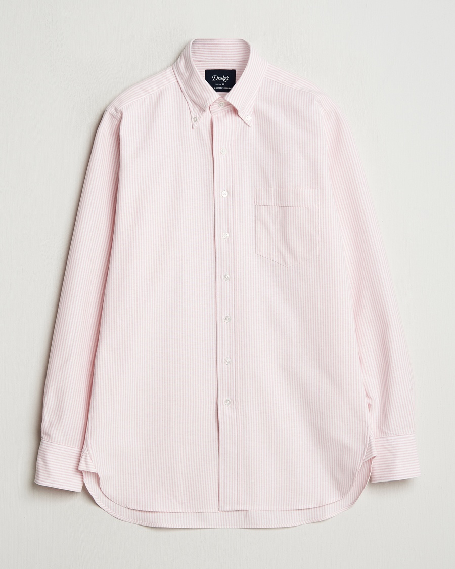 Drake's Striped Button Down Oxford Shirt Pink – Rosa