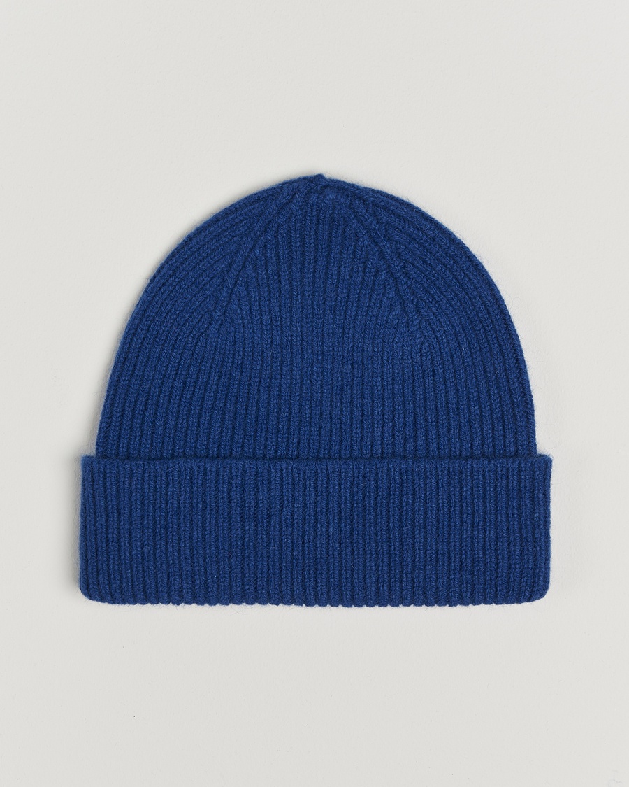 Le Bonnet Lambswool/Caregora Beanie Marin – Blau